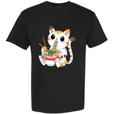 Kawaii Cat Ramen Noodles Anime Neko Japanese Manga Otaku Garment-Dyed Heavyweight T-Shirt