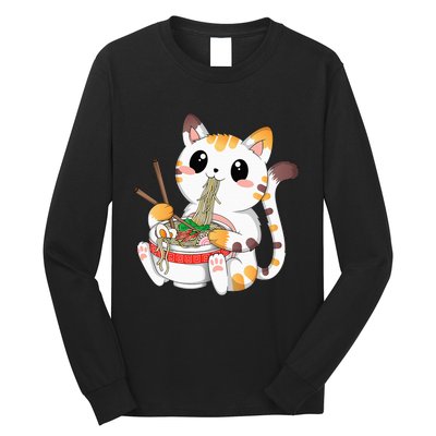 Kawaii Cat Ramen Noodles Anime Neko Japanese Manga Otaku Long Sleeve Shirt