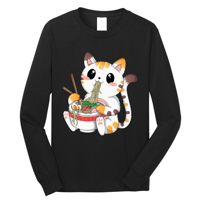 Kawaii Cat Ramen Noodles Anime Neko Japanese Manga Otaku Long Sleeve Shirt