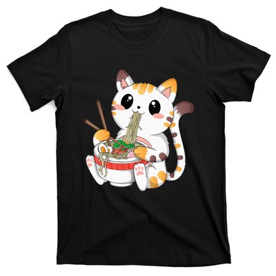 Kawaii Cat Ramen Noodles Anime Neko Japanese Manga Otaku T-Shirt