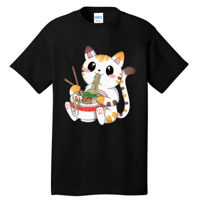 Kawaii Cat Ramen Noodles Anime Neko Japanese Manga Otaku Tall T-Shirt