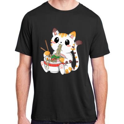 Kawaii Cat Ramen Noodles Anime Neko Japanese Manga Otaku Adult ChromaSoft Performance T-Shirt