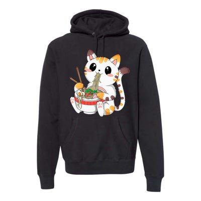 Kawaii Cat Ramen Noodles Anime Neko Japanese Manga Otaku Premium Hoodie