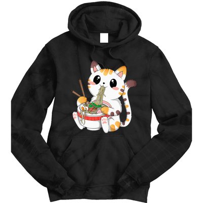 Kawaii Cat Ramen Noodles Anime Neko Japanese Manga Otaku Tie Dye Hoodie