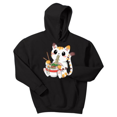 Kawaii Cat Ramen Noodles Anime Neko Japanese Manga Otaku Kids Hoodie