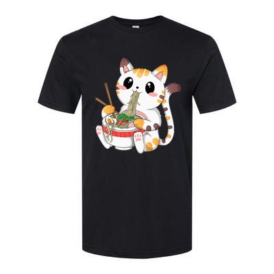 Kawaii Cat Ramen Noodles Anime Neko Japanese Manga Otaku Softstyle CVC T-Shirt