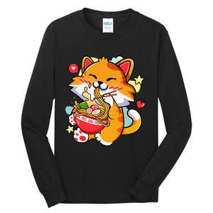 Kawaii Cat Ra Anime Japanese Food Girls Teenager Tall Long Sleeve T-Shirt