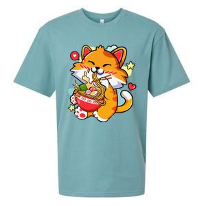 Kawaii Cat Ra Anime Japanese Food Girls Teenager Sueded Cloud Jersey T-Shirt