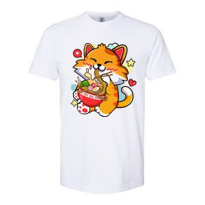 Kawaii Cat Ra Anime Japanese Food Girls Teenager Softstyle CVC T-Shirt