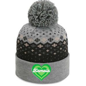 Khive Cool Retro Kamala Lime Green The Baniff Cuffed Pom Beanie