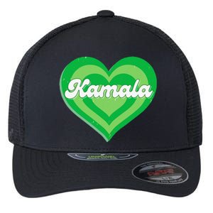 Khive Cool Retro Kamala Lime Green Flexfit Unipanel Trucker Cap