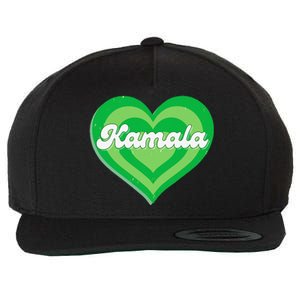 Khive Cool Retro Kamala Lime Green Wool Snapback Cap