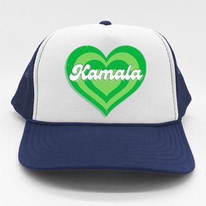 Khive Cool Retro Kamala Lime Green Trucker Hat