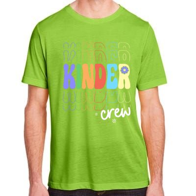 Kinder Crew Retro Groovy Preschool Kindergarten Teacher Cool Gift Adult ChromaSoft Performance T-Shirt