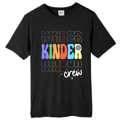 Kinder Crew Retro Groovy Preschool Kindergarten Teacher Cool Gift Tall Fusion ChromaSoft Performance T-Shirt