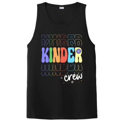 Kinder Crew Retro Groovy Preschool Kindergarten Teacher Cool Gift PosiCharge Competitor Tank