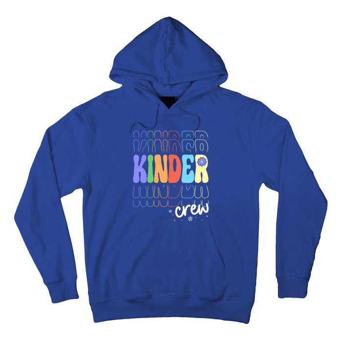 Kinder Crew Retro Groovy Preschool Kindergarten Teacher Cool Gift Hoodie