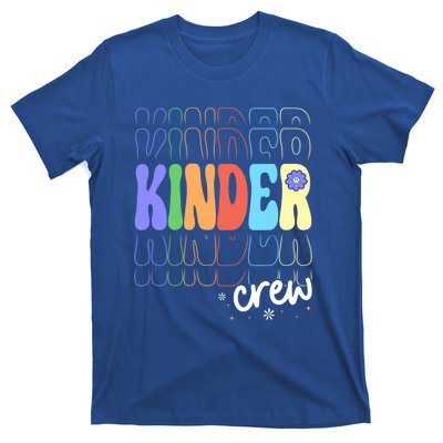 Kinder Crew Retro Groovy Preschool Kindergarten Teacher Cool Gift T-Shirt