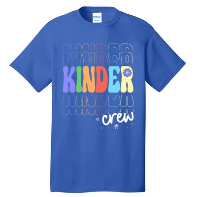 Kinder Crew Retro Groovy Preschool Kindergarten Teacher Cool Gift Tall T-Shirt