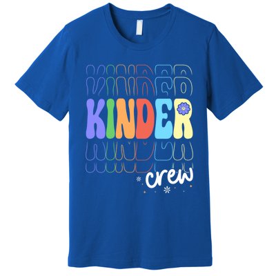 Kinder Crew Retro Groovy Preschool Kindergarten Teacher Cool Gift Premium T-Shirt