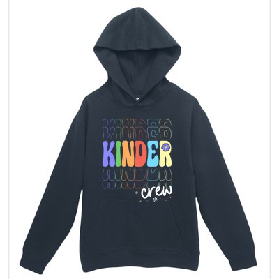 Kinder Crew Retro Groovy Preschool Kindergarten Teacher Cool Gift Urban Pullover Hoodie