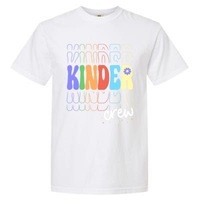 Kinder Crew Retro Groovy Preschool Kindergarten Teacher Cool Gift Garment-Dyed Heavyweight T-Shirt