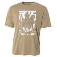 Knight Cat Rider Vintage 90s Medieval Knight Riding Cat Cooling Performance Crew T-Shirt