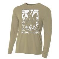 Knight Cat Rider Vintage 90s Medieval Knight Riding Cat Cooling Performance Long Sleeve Crew