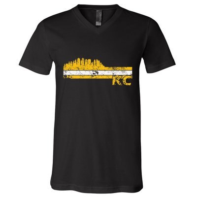 Kansas City Retro Vintage Classic Missouri Gift Kc V-Neck T-Shirt