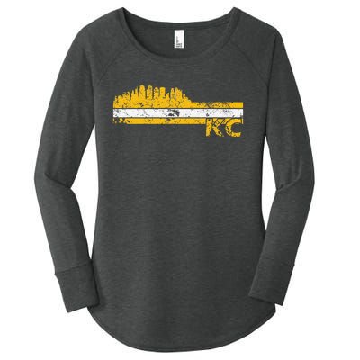 Kansas City Retro Vintage Classic Missouri Gift Kc Women's Perfect Tri Tunic Long Sleeve Shirt