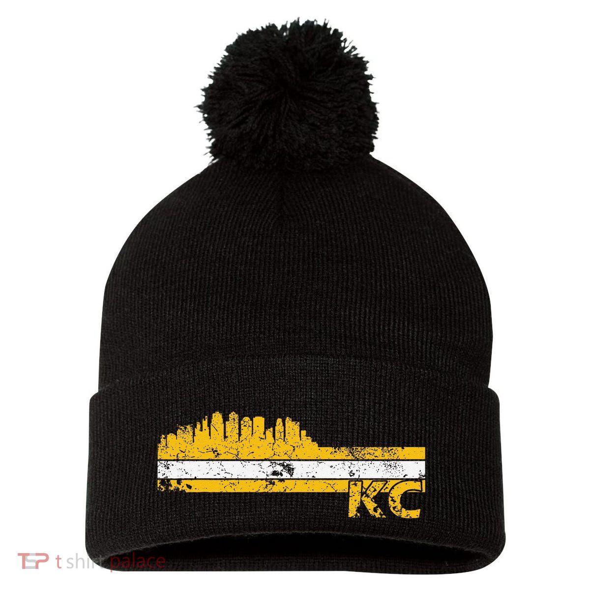 Kansas City Retro Vintage Classic Missouri Gift Kc Pom Pom 12in Knit Beanie