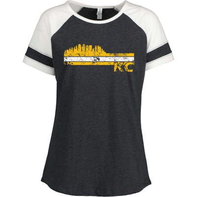 Kansas City Retro Vintage Classic Missouri Gift Kc Enza Ladies Jersey Colorblock Tee