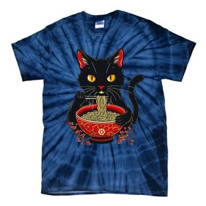 Kawaii Cat Ramen Noodles Funny Anime Gift Tie-Dye T-Shirt