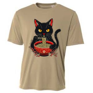 Kawaii Cat Ramen Noodles Funny Anime Gift Cooling Performance Crew T-Shirt