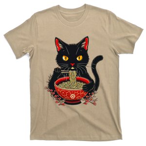 Kawaii Cat Ramen Noodles Funny Anime Gift T-Shirt