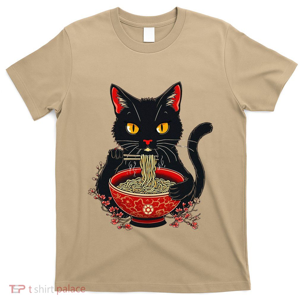 Kawaii Cat Ramen Noodles Funny Anime Gift T-Shirt