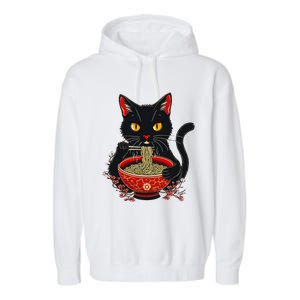 Kawaii Cat Ramen Noodles Funny Anime Gift Garment-Dyed Fleece Hoodie