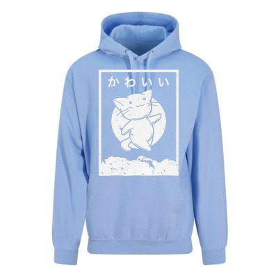 Kawaii Cat Shirt. Retro Style Anime Unisex Surf Hoodie