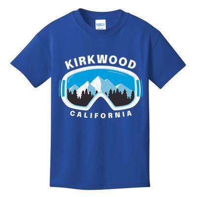 Kirkwood California Ski Snowboard Goggles Snow Mountain Cool Gift Kids T-Shirt
