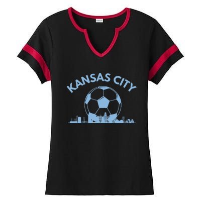 Kansas City Soccer & Skyline Ladies Halftime Notch Neck Tee