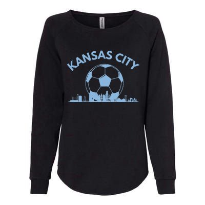 Kansas City Soccer & Skyline Womens California Wash Sweatshirt