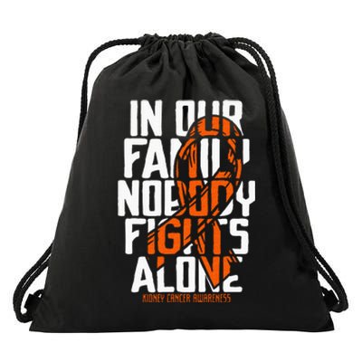 Kidsney Cancer Support Family Kidsney Cancer Awareness Drawstring Bag