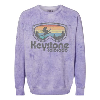 Keystone Colorado Ski Mountain Skiing Retro Vacation Gift Colorblast Crewneck Sweatshirt