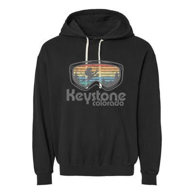 Keystone Colorado Ski Mountain Skiing Retro Vacation Gift Garment-Dyed Fleece Hoodie