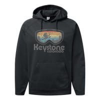 Keystone Colorado Ski Mountain Skiing Retro Vacation Gift Performance Fleece Hoodie