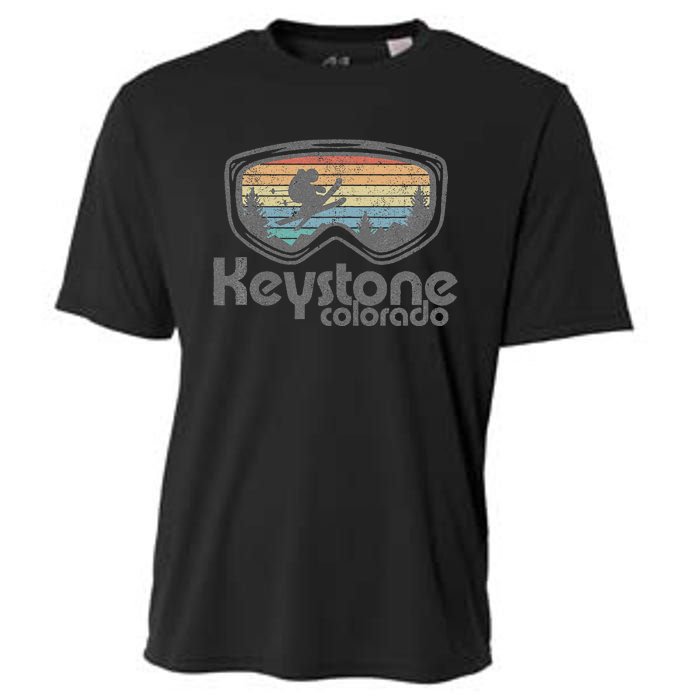 Keystone Colorado Ski Mountain Skiing Retro Vacation Gift Cooling Performance Crew T-Shirt