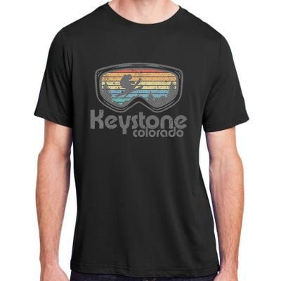 Keystone Colorado Ski Mountain Skiing Retro Vacation Gift Adult ChromaSoft Performance T-Shirt