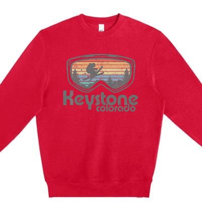 Keystone Colorado Ski Mountain Skiing Retro Vacation Gift Premium Crewneck Sweatshirt