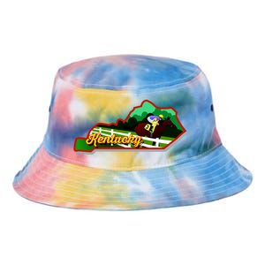 Kentucky Cartoon State Illustration Tie Dye Newport Bucket Hat