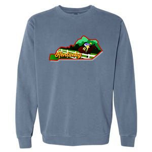 Kentucky Cartoon State Illustration Garment-Dyed Sweatshirt